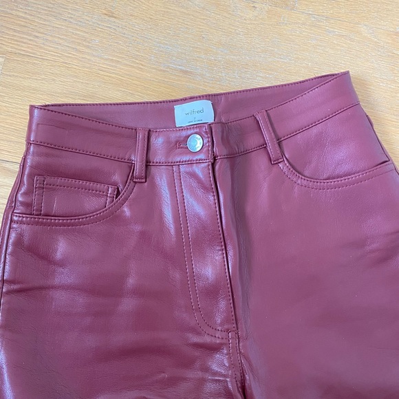 Red Aritzia Melina Leather Pants - Picture 2 of 2